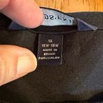 Lands' End  Plus Size 16W-18W Black Button-Up Jersey Shirt Round Neck‎ Photo 2