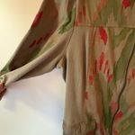 Chico's Green and Red Utility Jacket with Artistic Design size 12 chico sz 2 Photo 4