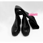 Ash Manny Over-The-Knee Biker Boots Black Thigh-High Leather Chunky Combat Edgy Photo 6