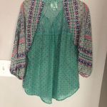 FIG & FLOWER Floral Boho Peasant Blouse Small Photo 2