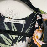 Hello Molly  Black Peach Green Floral Mini Wrap Dress Sleeveless Ruffled Women 10 Photo 5