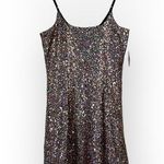 Melrose and Market Mini Dress Women's XXS Black Rainbow Sequin Sleeveless NWT Photo 0