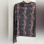 Free People Amber Floral Mesh Mockneck Long Sleeve Top, Size Medium Photo 2