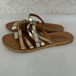 Ancient Greek Sandals Niki 38 Pink Metallic Leather Toe Ring Sandals Size 7.5 Photo 3