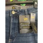 Lee Slim Fit Straight Leg Mid Rise Jeans Womens 16S Short Blue Denim Stretch Photo 3