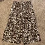 Stylish Leopard Print Wide Leg Pants Brown Size 2X Photo 1