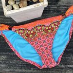 Profie Blush Orange & Pink Print Bikini Swim Suit Bottoms Size L Photo 0