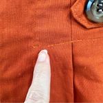 Burnt Orange Paper Bag High Waisted Cotton Linen Blend Shorts Size M Photo 1