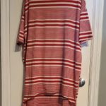 LuLaRoe Red and White Striped Short Sleeve Top Photo 0
