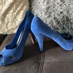 Nine West NWT Royal Blue Leather Suede Heels S7.5 Photo 6