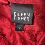 Eileen Fisher  RED Crushed 100% Silk Old Money Classic Designer Blazer Jacket Med Photo 12