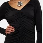 VERO MODA NWT AWARE Black City Chic Rouched Long Sleeve V Neck Blouse Women’s XL Photo 1