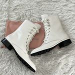 Stuart Weitzman Laine Pearl Leather Combat boots in shite size 8.5 B Photo 7
