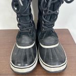 Sorel Women’s Size 8 Joan Of Arctic Lace Up Faux Fur Cuff Black Winter Boots Photo 4