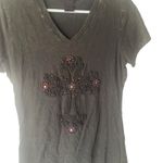 Cowgirl Legend Size Medium Rodeo Hustler Grunge Cross Bling Black T Shirt Photo 2