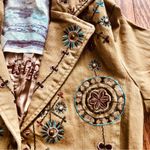 Buffalo David Bitton David Bitton Buffalo RARE Embroidered Collar V-neck Tan Jacket Women’s Size S Photo 5