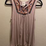 Knox Rose Dusty Pink Bohemian Style Embroidered Tank Photo 0