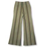 Free People EUC  Star of Wonder Striped Wide Leg Pants Flare Boho Green Women's 0 Photo 2