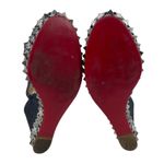 Christian Louboutin  Lame Lux Pyraclou 110 Denim Wedge Sandal Blue Size 41 Photo 6