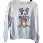 Disney  Sweatshirt Juniors‎ 19 2X White Fleece Mickey Mouse Graphic Sketch Cozy Photo 0
