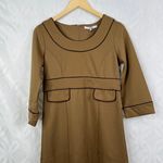 Vertigo Paris Vintage Style Brown‎ Dress With Piping Detail and Pocket Accents Size XS NWT Photo 8