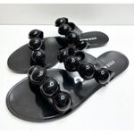 Steve Madden  Jelly Slide Sandals Black Beaded Thong Slip On Shoes Size 6 Photo 2