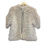 Anthropologie Knitted & Knotted Cardigan Boho Short Sleeve Sweater Jacket Cream Tan Size XS Photo 5