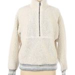 American Eagle Sherpa Half Zip Sweater Size XS White Varsity Pullover Pocket EUC Photo 0