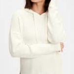 Gap  Off-White Textured Knit Hoodie Sweater Ladies Size Medium Photo 0