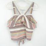 Madewell Texture & Thread Summer Boho Beach Striped Ruffled Tank Top Size M Photo 7