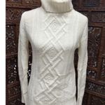 J.Crew  Sweater S Turtleneck Cambridge Cable Fisherman Wool Blend  Aran Photo 1