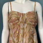 Oleg Cassini  Metallic Foil Chiffon Maxi Dress - 8 Photo 2