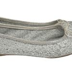 Adrianna Papell Shirley rhinestone embellished ballet flats 8 mesh silver lace Photo 4