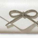 Azazie White bow clutch Photo 0