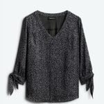 Fortune + Ivy Chic Black and Gray Patterned Blouse Photo 0