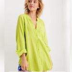 Aerie ‎ Pool-To-Party Cover Up button front lime green Shirt Size Small Photo 1