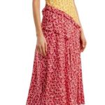 Saloni AGNES KNOT PRINT SILK CREPE DE CHINE DRESS Red Size 8 Photo 0