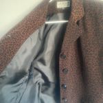 Kasper  Vintage Brown Leopard Suit Jacket Blazer‎ Business Casual Office Size 6P Photo 4