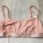 Aerie Light Pink Bralette Cotton Crisscross Side Details Square Neck NWT Large Photo 0