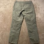 Old Navy  Pants Womens 8 Cargo Olive Green Raw Hem Mid Rise Ankle Utility Photo 2