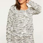 Chaser Sweatshirt Shirred Sleeve Black & White Zebra Print Sweatshirt Sz 3X NWT Photo 0