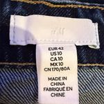 H&M Women's Size 10 Blue Denim Midi Skirt with Front Slit Casual Photo 5