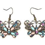 Bohemian Women Butterfly Rhinestone Charm Hook Earrings Photo 0