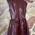 Commense Faux Leather Panel Pleated Dress size xs Purple Photo 4
