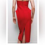 ZARA NWT red sweetheart neck midi occasion special event wedding guest dress Photo 4