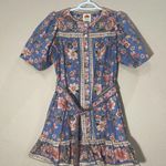 Farm Rio š$210 SZ MEDIUM BLUE SUPERBLOOM TAPESTRY ORGANIC COTTON MINI DRESS EUC Photo 0