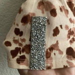 💥🆕 Como Blu Smocked All Over Print Short Sleeve Top M🆕 Brown Size M Photo 6