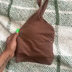 Brown workout halter crop top Size 6 Photo 2