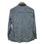 J. McLaughlin  Women Cotton Button Up Pineapple Long‎ Sleeve Shirt Sz S Blue Photo 1