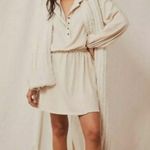 Free People Beach Matilda Mini Dress Small Natural Ivory Long Sleeve Linen NWT Photo 1